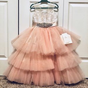 NWT lace & tulle Flower Girl Dress Blush Pink